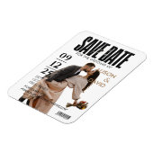 白黒の写真の日付を保存結婚する マグネット (左側)