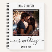 白黒の写真の計結婚画 ノートブック (正面)