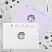 白黒の写真の贈り物結婚ありがとう ラウンドシール