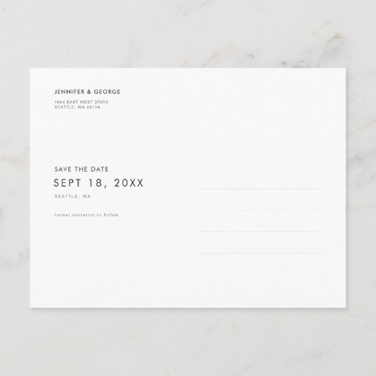 白黒の写真はがきを保存 インビテーションポストカード (裏面)