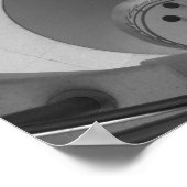 白黒の写真らせん階段 ポスター (角)