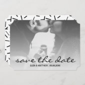 白黒の写真カスタム日付の保存 セーブザデート (正面/裏面)