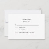 白黒の写真カスタム結婚式RSVPカード サンキューカード (正面)