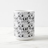 白黒の写真カメラ コーヒーマグカップ (中央)
