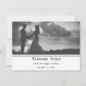 白黒の写真コンテンポラリー サンキューカード (正面)
