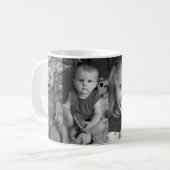 白黒の写真パーソナライズされた コーヒーマグカップ (正面左)