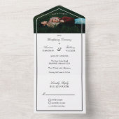 白黒の写真モダンのハンドスト結婚の オールインワン招待状 (内側)