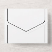 白黒の写真モダンのハンドスト結婚の オールインワン招待状 (裏面)