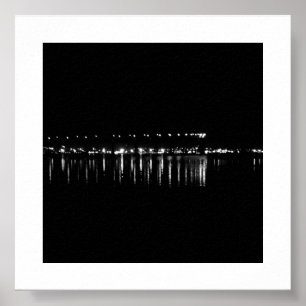 白黒の写真撮影を反射したライト ポスター