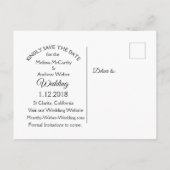 白黒の写真日付の保存 案内ポストカード (裏面)