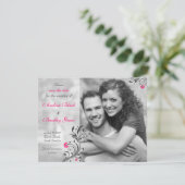 白黒の写真日付カードの保存 セーブザデート (スタンド正面)