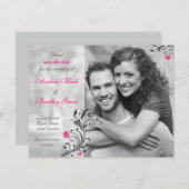 白黒の写真日付カードの保存 セーブザデート (正面/裏面)