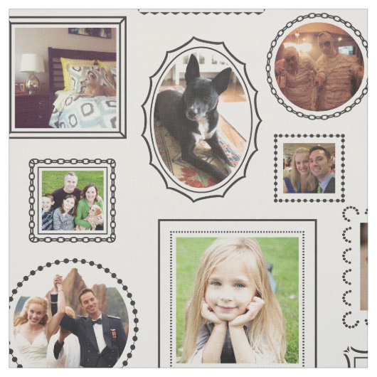 白黒の写真枠パターン ファブリック (見本)