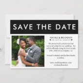 白黒の写真結婚の セーブザデート (正面)