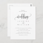 白黒の写真結婚の ポストカード (正面/裏面)