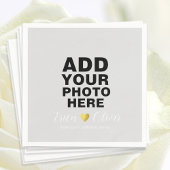 白黒の写真結婚ロマンチック スタンダードカクテルナプキン