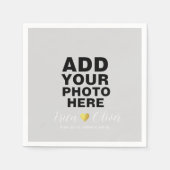 白黒の写真結婚ロマンチック スタンダードカクテルナプキン (正面)