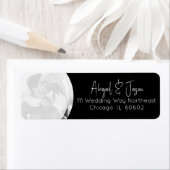 白黒の写真結婚差出人住所 ラベル (インサイチュ)