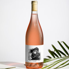 白黒の写真 スパークリングワインラベル