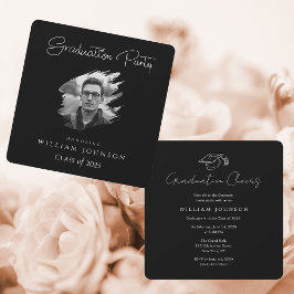 白黒の写真 | 卒業パーティー2025 招待状