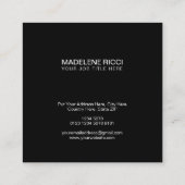 白黒の写真 |金ゴールドエレガントフレーム スクエア名刺 (裏面)