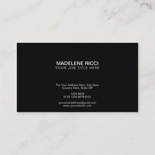 白黒の写真 |金ゴールドエレガントフレーム 名刺 (裏面)