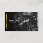 白黒の写真 |金ゴールドフレーム 名刺 (正面)