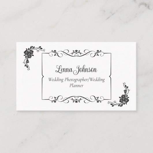 白黒の写結婚真/プランナー 名刺 (正面)