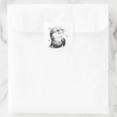 白黒の冬のオッター スクエアシール (バッグ)