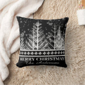 白黒の冬のシーンホリデー クッション (ブランケット)