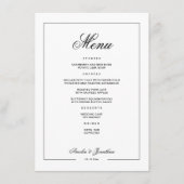 白黒の冬の結婚式メニュー メニュー (正面)