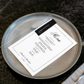 白黒の冬の結婚式メニュー メニュー