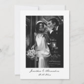 白黒の冬の結婚式 招待状 (裏面)