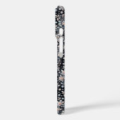 白黒の冬の花柄カバー Case-Mate iPhoneケース (裏面 / 左)