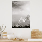 白黒の冬の風景 ポスター (キッチン)