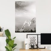白黒の冬の風景 ポスター (ホームオフィス)