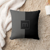 白黒の分割スクリーンの幾何学的デザイン クッション (ブランケット)