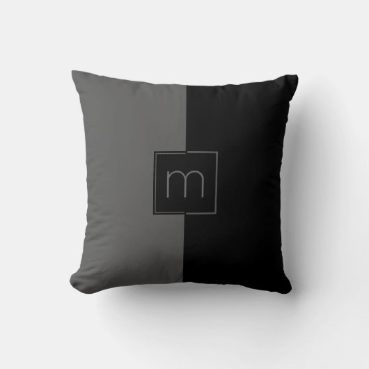 白黒の分割スクリーンの幾何学的デザイン クッション (正面)