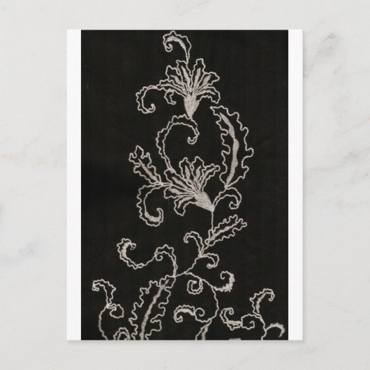 白黒の刺繍 ポストカード (正面)