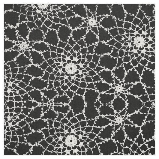 白黒の刺青レースデザイン布帛 ファブリック (見本)