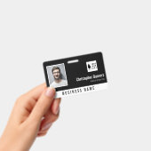 白黒の削除ロゴを追加するOffice従業員 バッジ (手持ち)