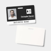 白黒の削除ロゴを追加するOffice従業員 バッジ (正面＆裏面)