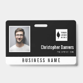 白黒の削除ロゴを追加するOffice従業員 バッジ