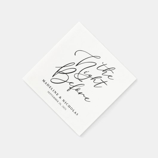 白黒の前のモダン夜 スタンダードカクテルナプキン (角)