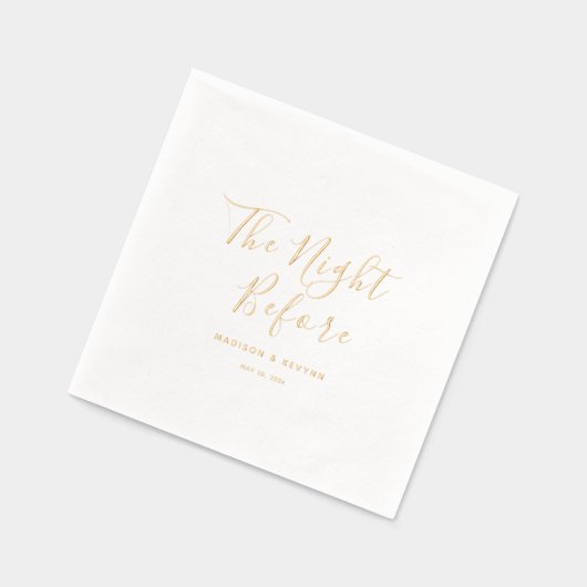 白黒の前の夜結婚 箔ナプキン (左)