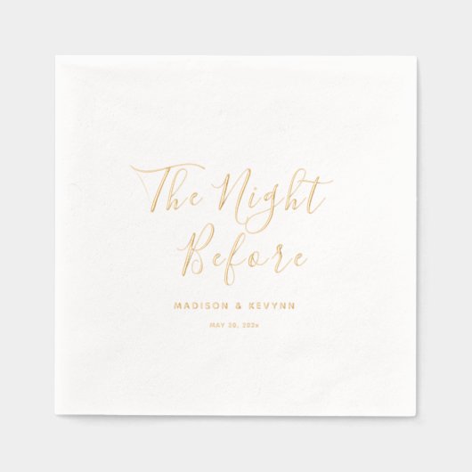 白黒の前の夜結婚 箔ナプキン (正面)