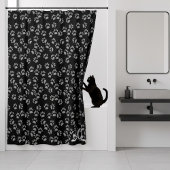 白黒の前部印刷パターンのシャワーカーテン シャワーカーテン