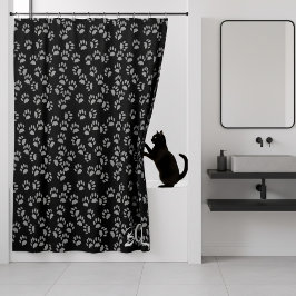 白黒の前部印刷パターンのシャワーカーテン シャワーカーテン
