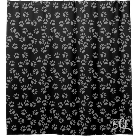 白黒の前部印刷パターンのシャワーカーテン シャワーカーテン (正面)