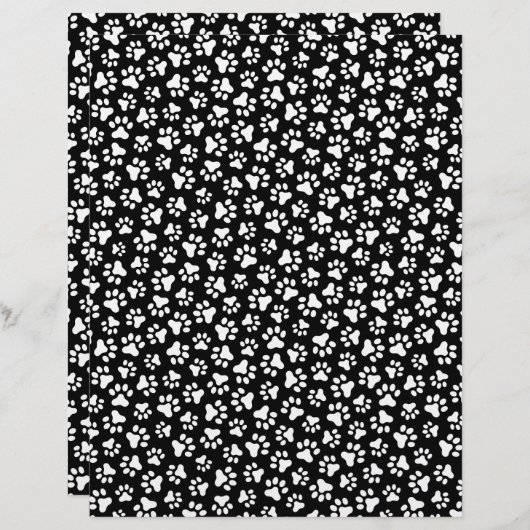 白黒の前部印刷パターンのスクラップブック紙 (正面/裏面)